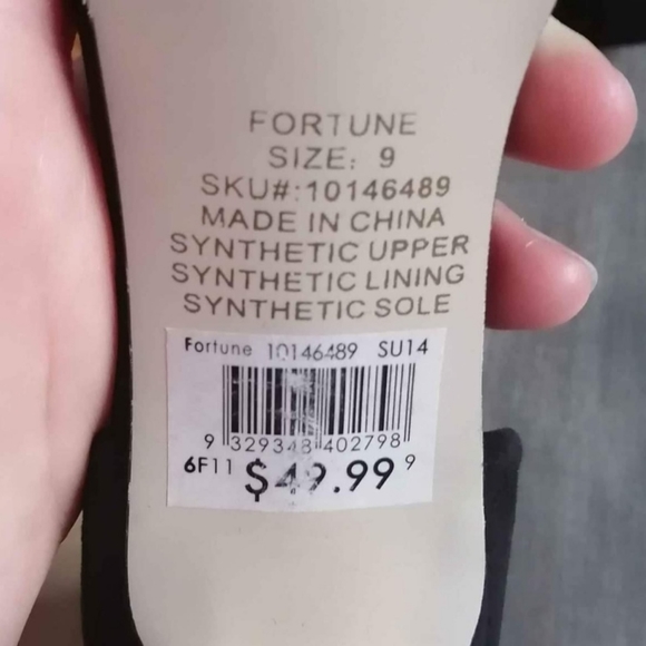 Black suede heels, size 9 - Picture 3 of 3